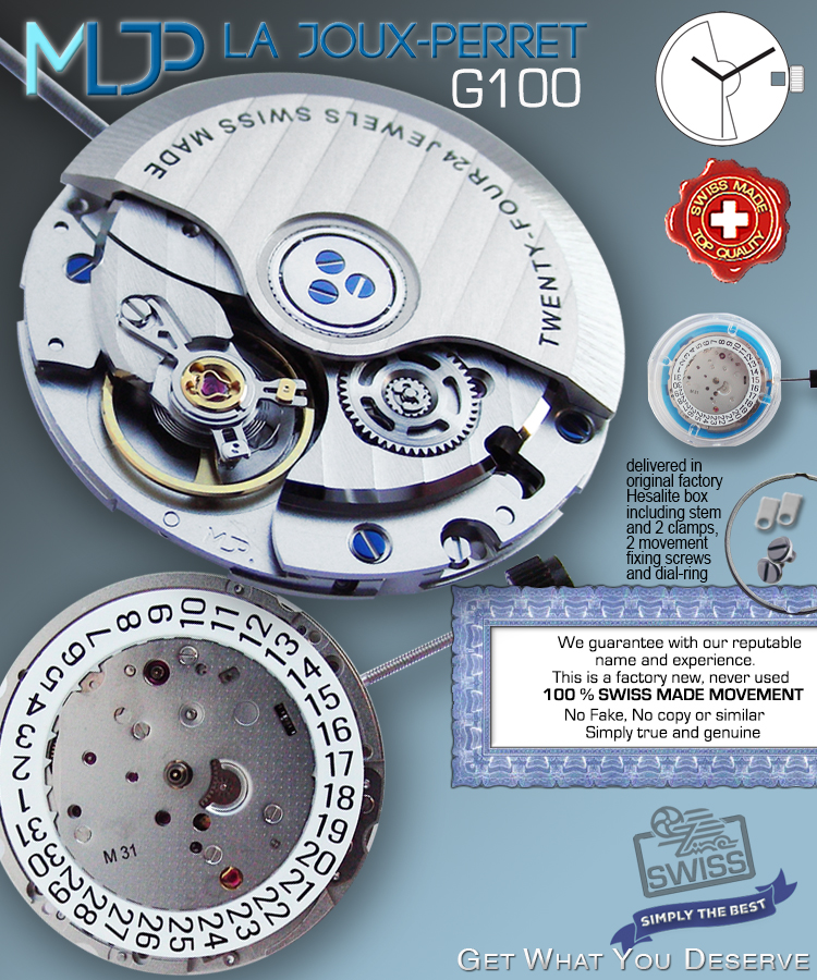 MOVEMENT AUTOMATIC LA JOUX-PERRET G100, ETA 2824-2