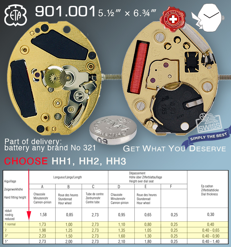 thumbnail image 2 of Genuine ETA 901.001 Swiss Made Quartz Watch Movement – New, Steel, Multiple Variations 2 of 3