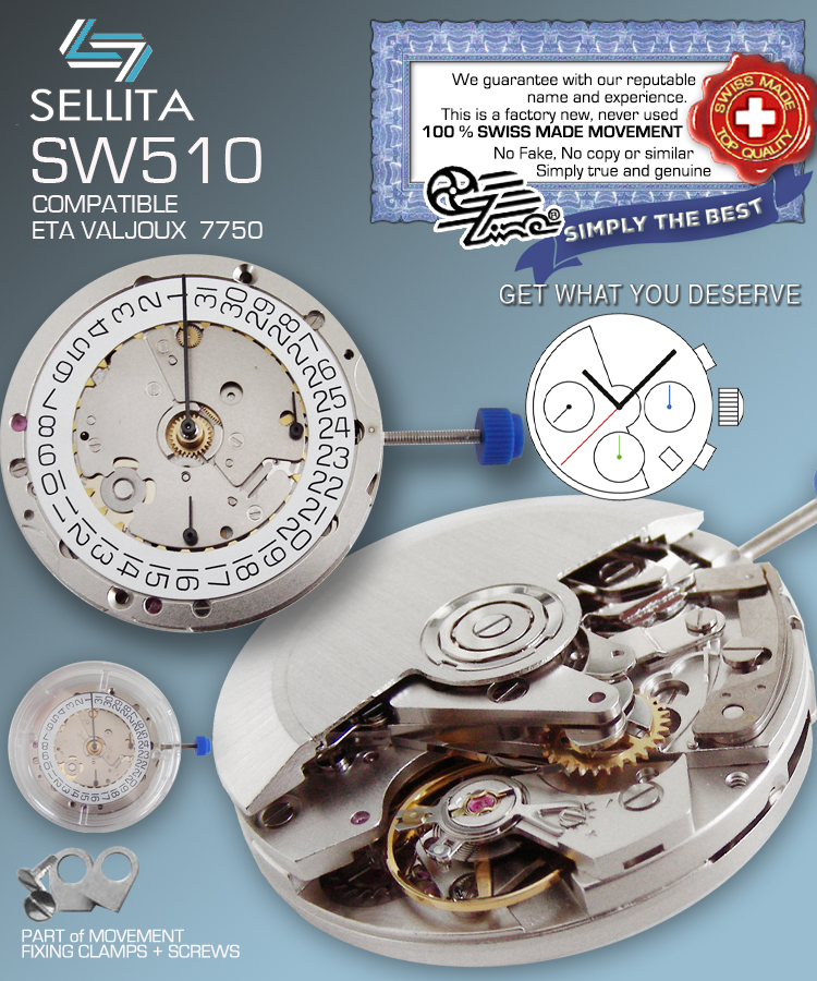 MOVEMENT SELLITA SW510, AUTOMATIC TRICOMPAX CHRONOGRAPH